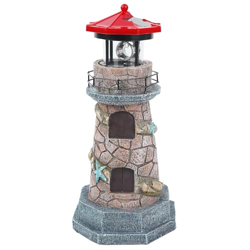 11.5" Outdoor Garden Lighthouse Decor with Rotating Beacon M83656