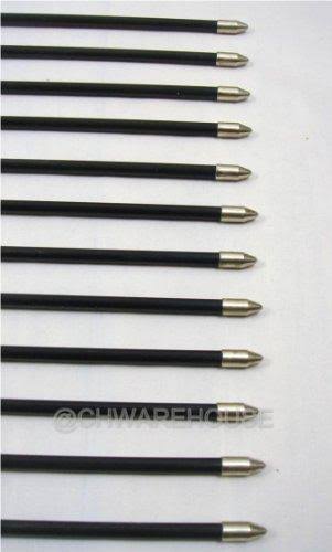 Fiberglass Target Practice Arrows with Nocks and Fletches, 61cm 1/2 Dozen M958036