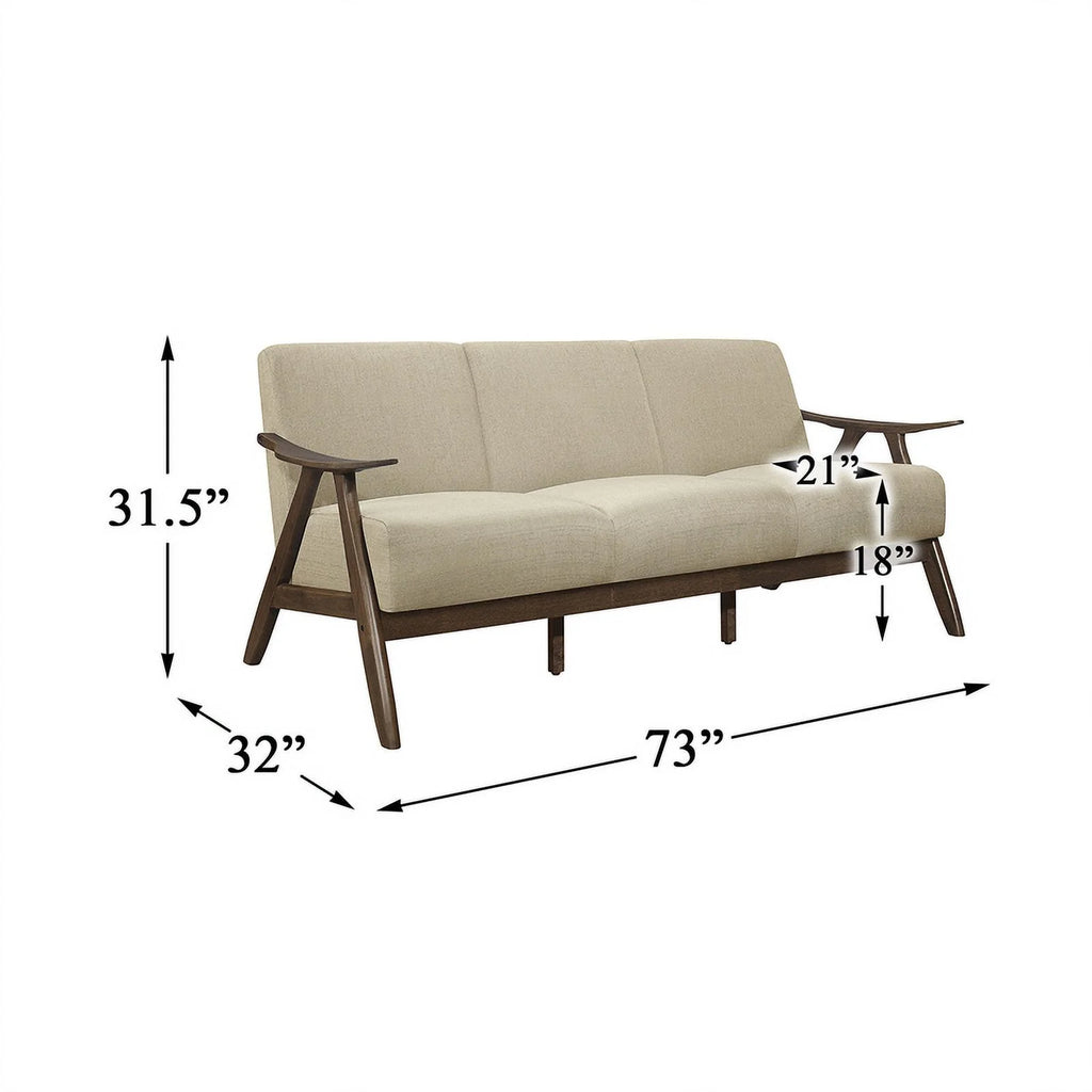 Textured Fabric 2-Piece Upholstered Sofa Set in Light Brown S12643