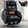 Black PU Leather Power Lift Recliner Chair with Heat K888404