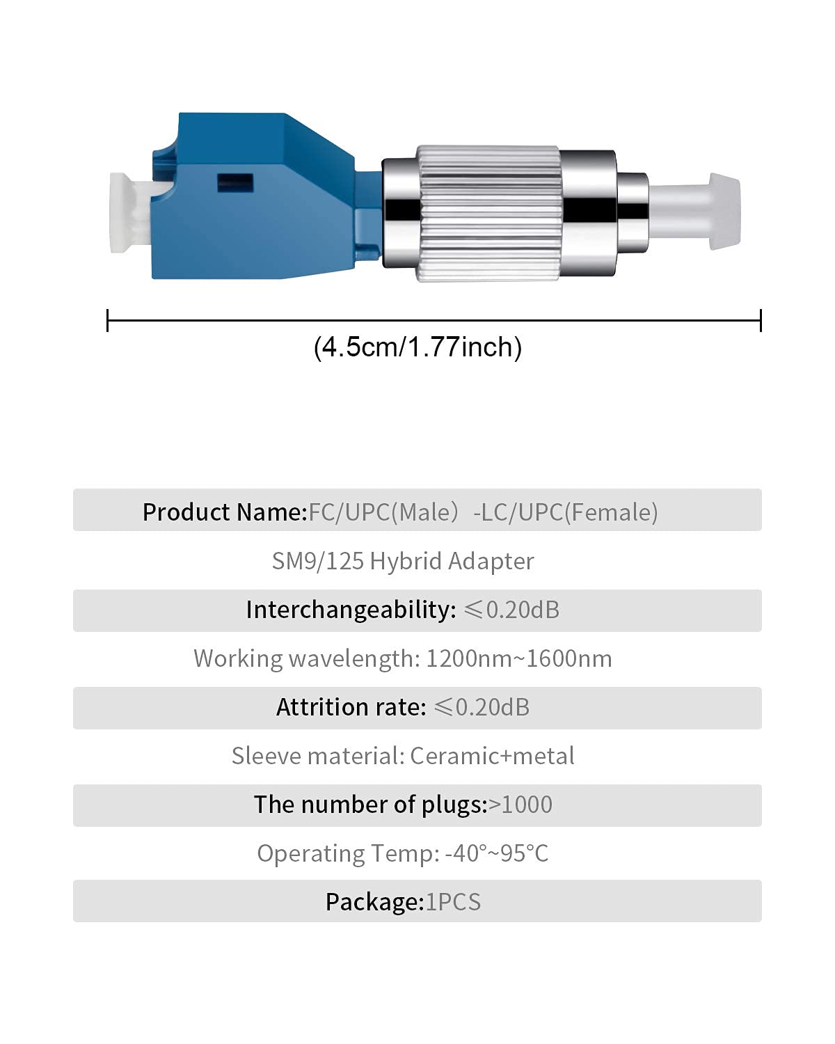 10PC FC Male to LC Female and SC Male to LC Female Fiber Adapter I8078