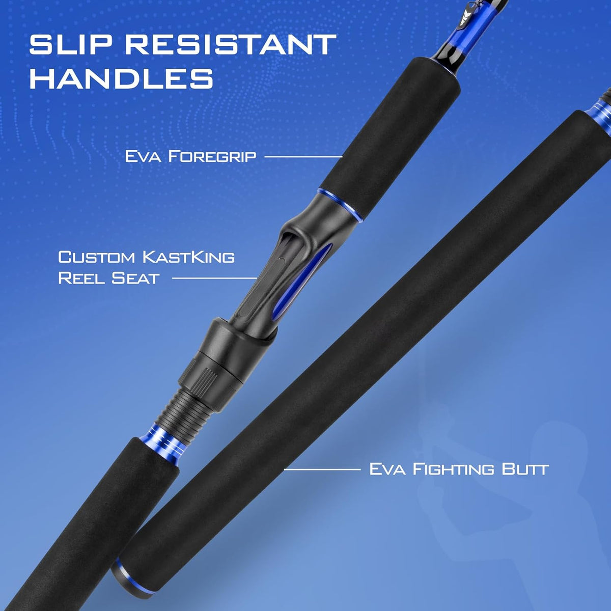 Fishing Rod and Reel Combo, Spinning & Baitcasting Combos, IM6 Graphite 2Pc Blanks, Stainless Steel Guides with Ceramic Rings, Contoured EVA Handles Z450