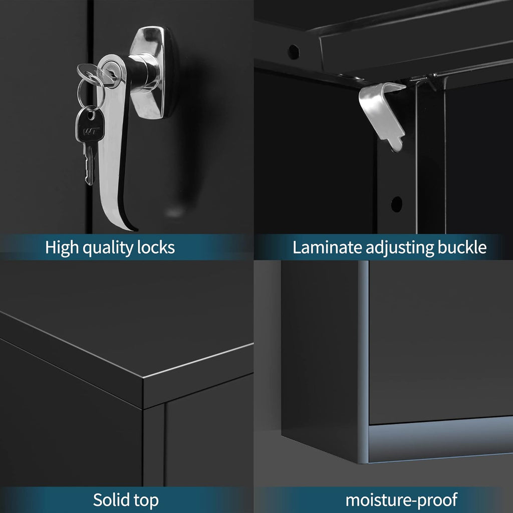 72'' Metal Storage Cabinet with 4 Adjustable Shelves W1425