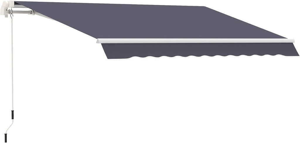 10' x 8' Manual Retractable Awning with UV Protection, Green Y3372