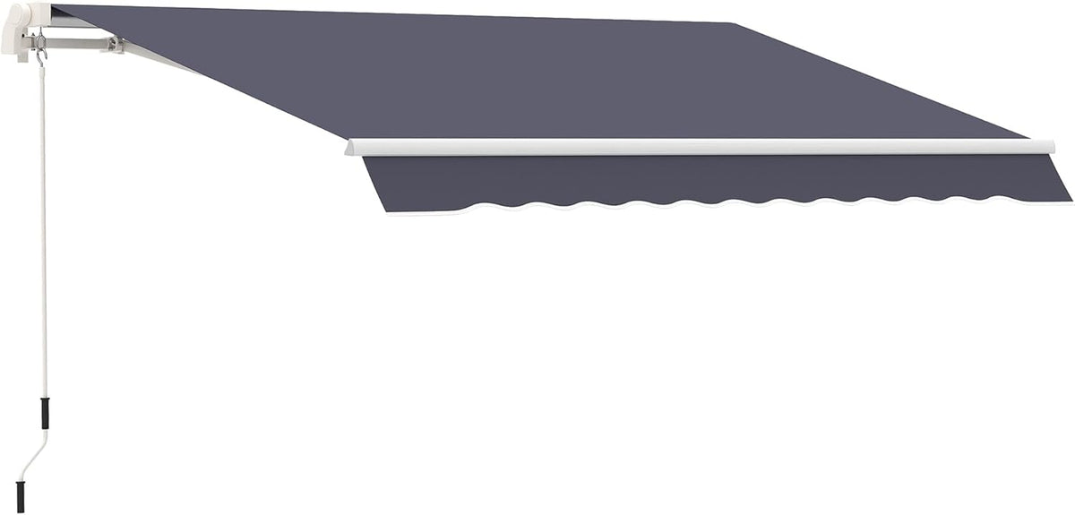 10' x 8' Manual Retractable Awning with UV Protection, Green Y3372