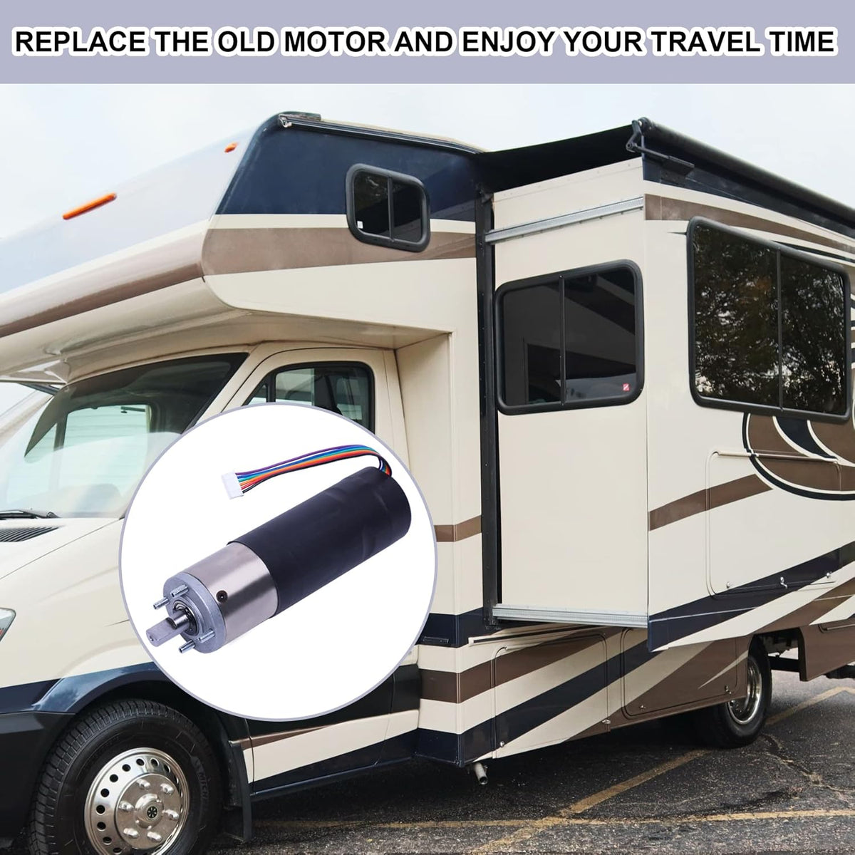 RV In-Wall Slide-Out Motor, 12V, 300:1 High Torque Gear Ratio D2509