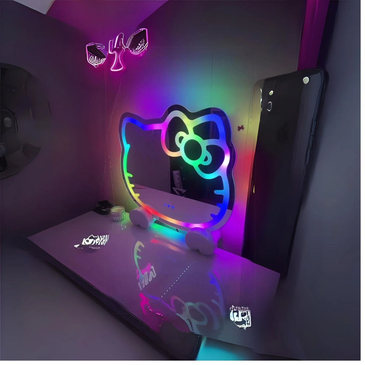 LED Makeup Mirror with Wall Mounting and Desk Base L4657
