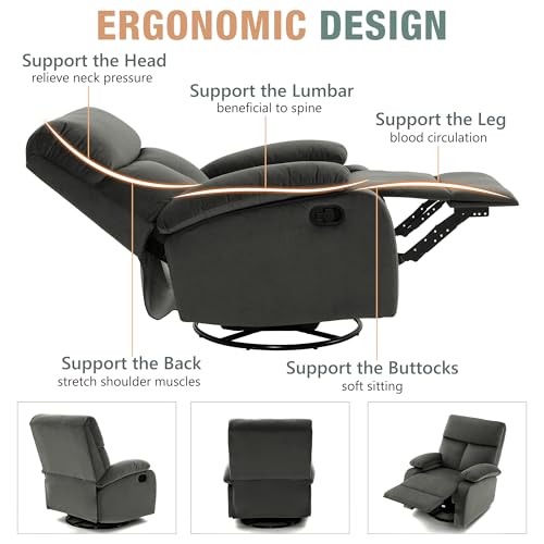 Light Grey Swivel Rocker Recliner W489969