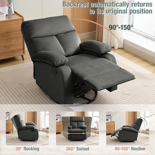 Light Grey Swivel Rocker Recliner W489969