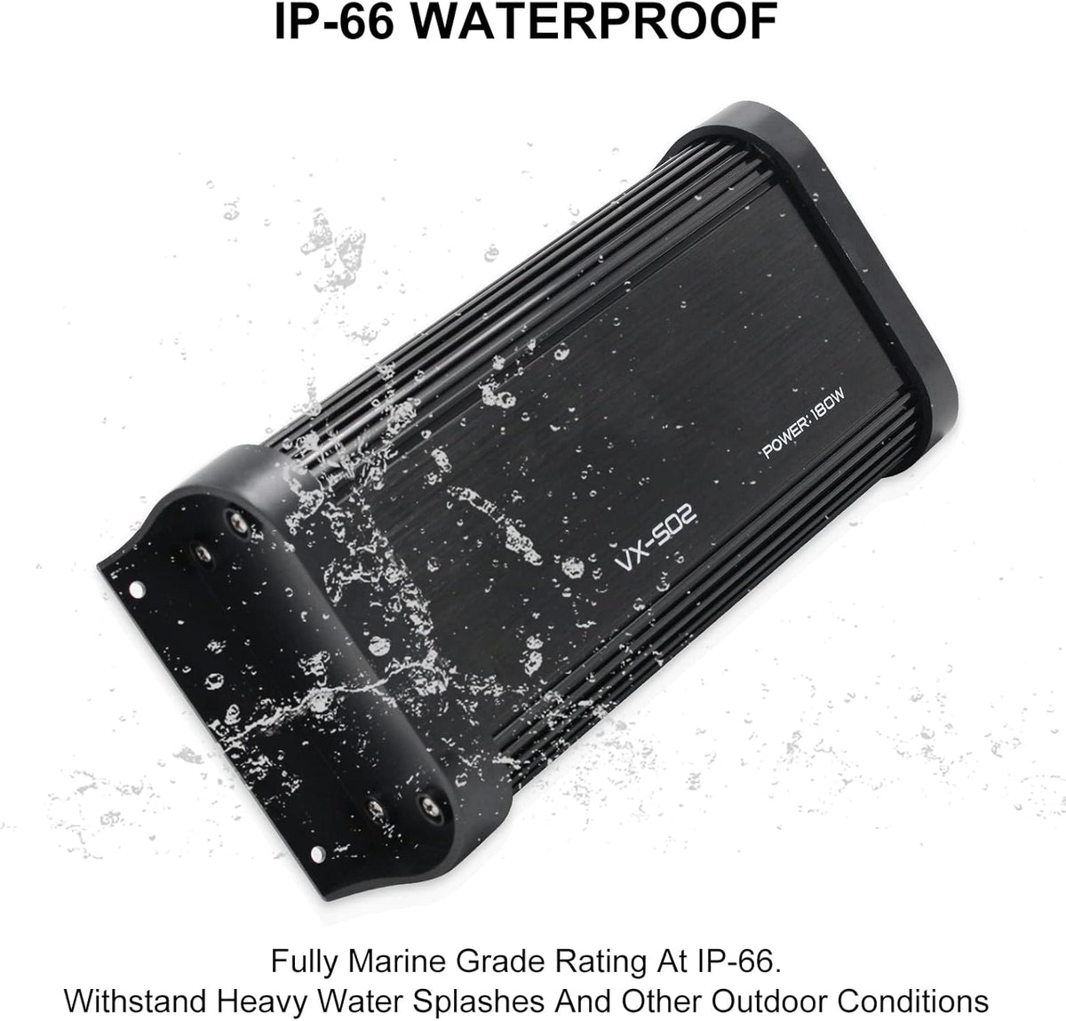 180 Watts 4 Channel Waterproof Marine Bluetooth Amplifier W34054