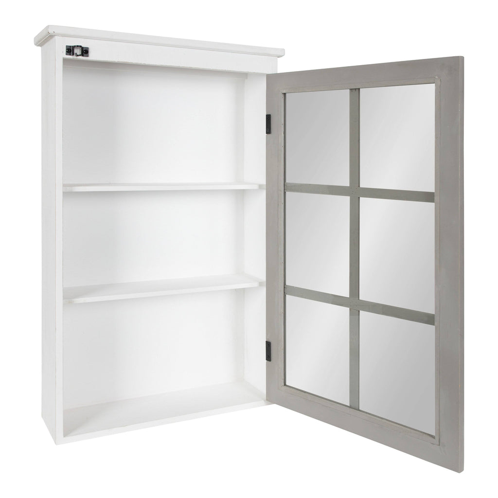 White/Gray One Door Wood Wall Cabinet X323