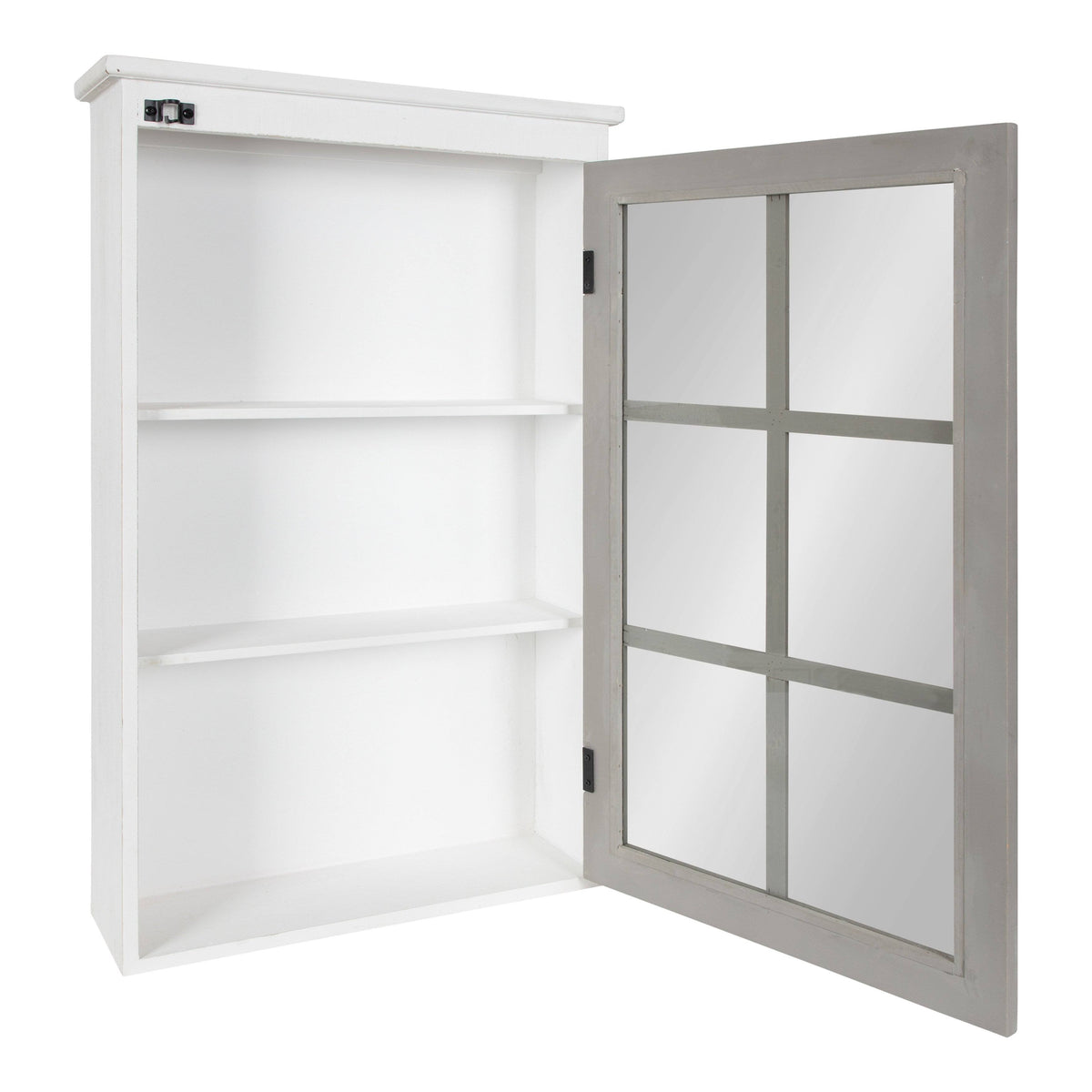 White/Gray One Door Wood Wall Cabinet X323