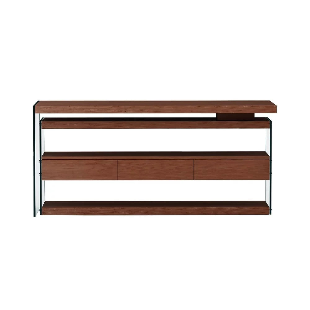 Rotatable Wooden Desk with 3 Drawers and 3 Shelves M86861