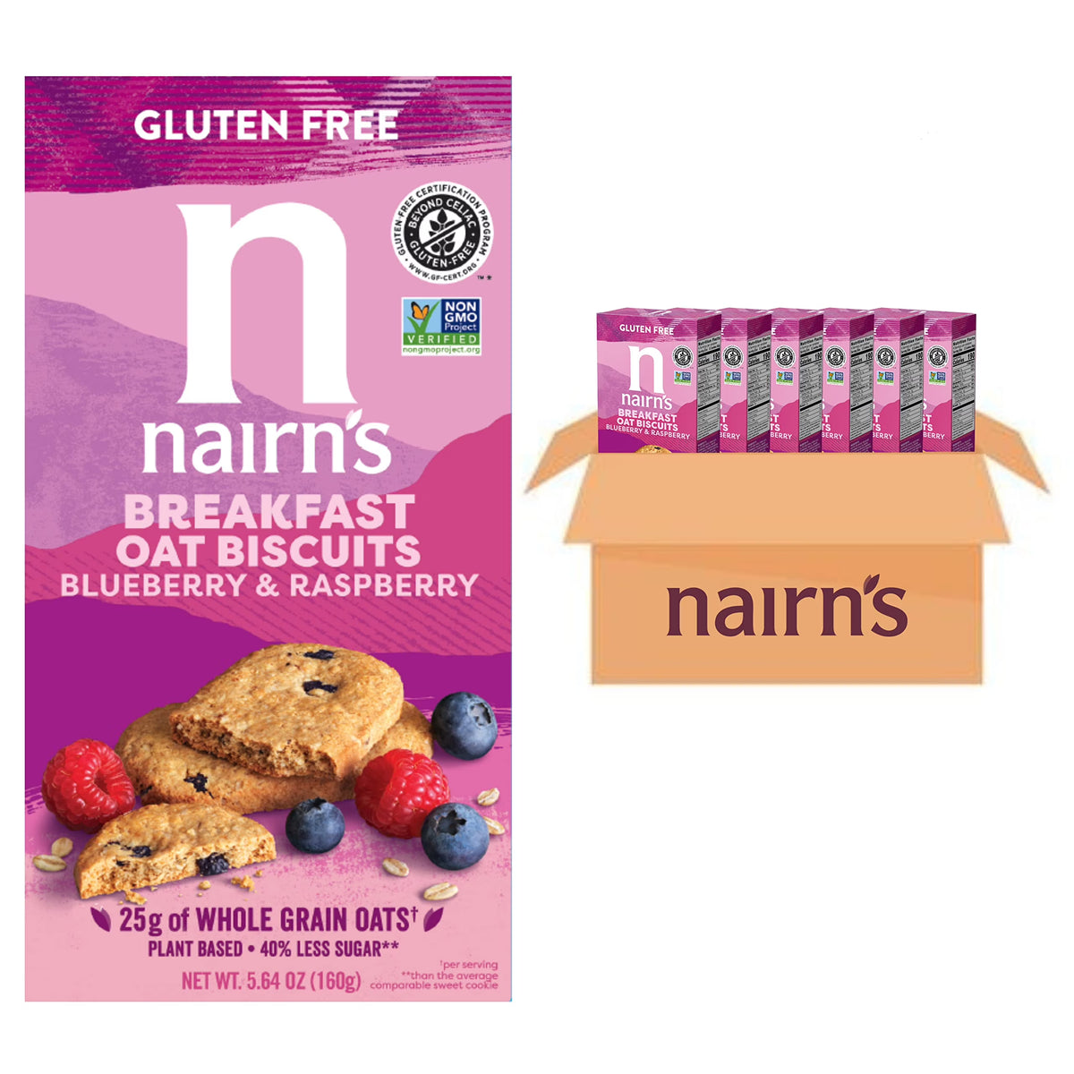 Gluten Free Blueberry and Raspberry Breakfast Biscuits, 5.64oz (Pack of 6) J30806