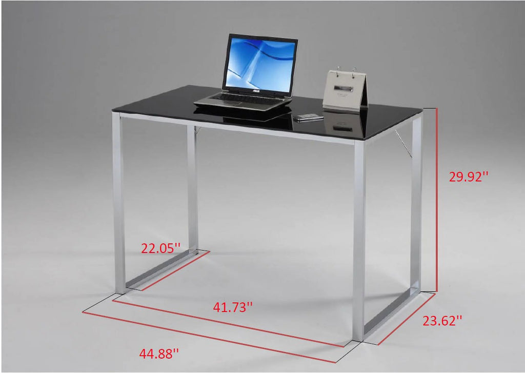 Black Tempered Glass Computer Desk C368