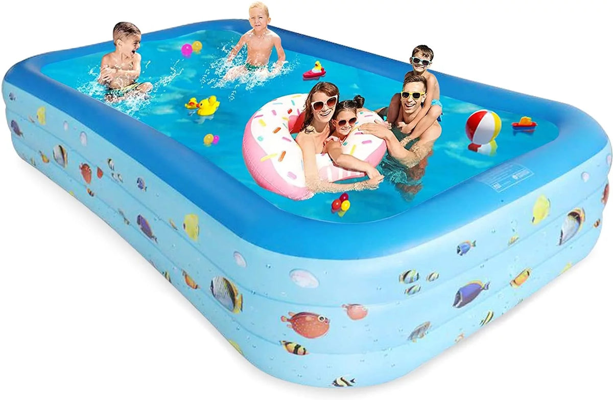 Inflatable Pool, Thickened Kiddie Pool, BPA-Free, 6.9 x 5 x 1.8 ft, Blue O520631