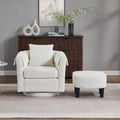 42" Oversized Swivel Barrel Chair with Storage Ottoman G74655