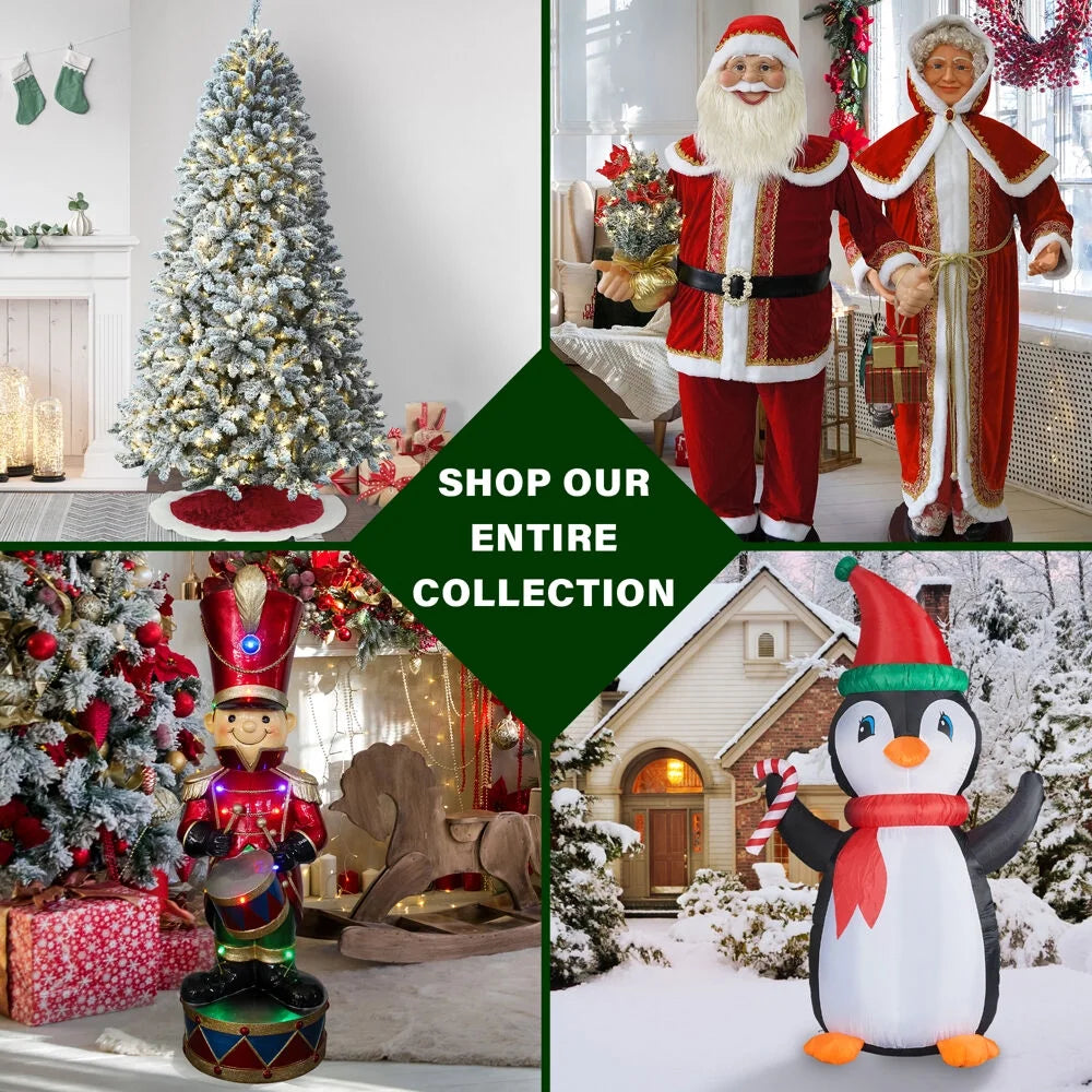 White Prelit LED Musical Christmas Tree with Umbrella Base N120382