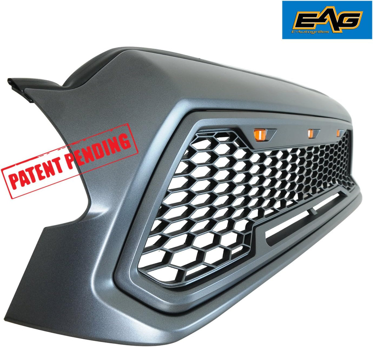 Charcoal Gray ABS Front Grille with Amber LED Lights O903
