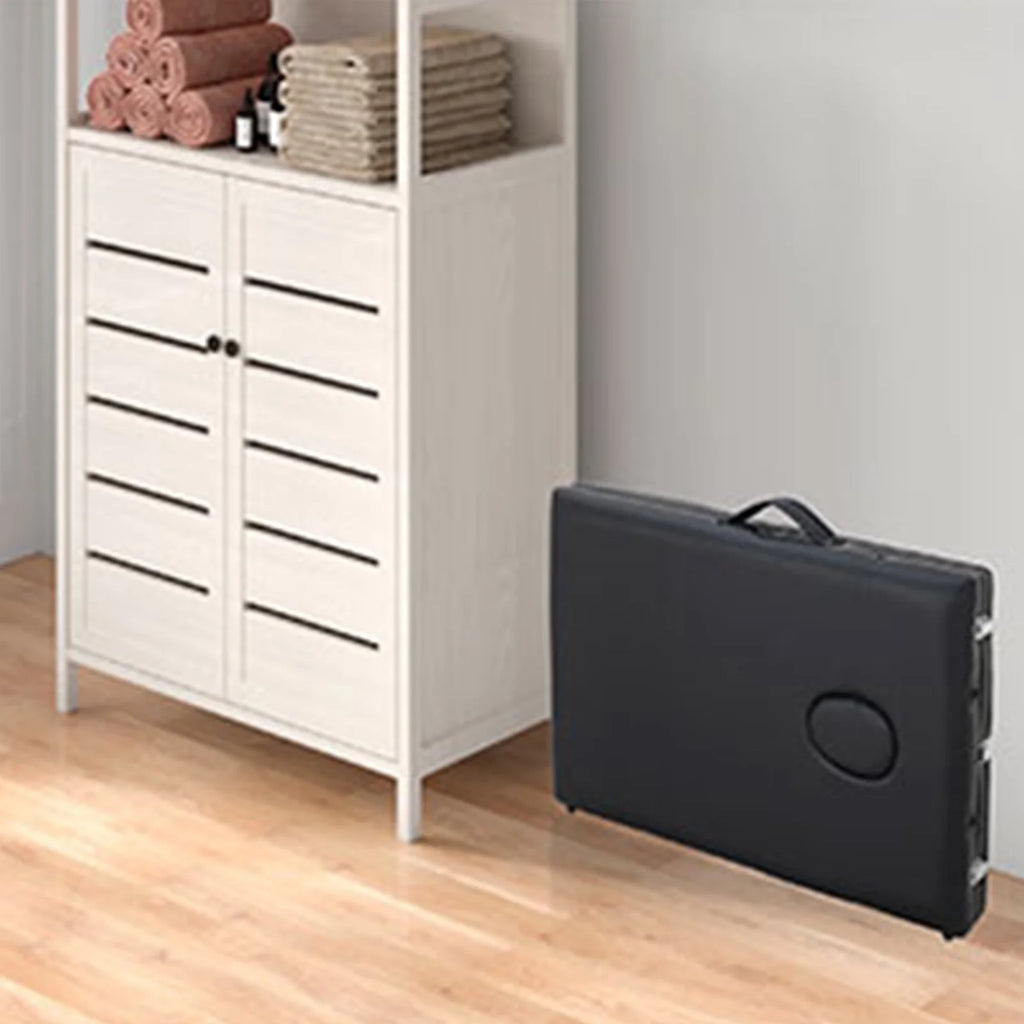 Portable 3 Folding Black Massage Table with Carry Case Y95614