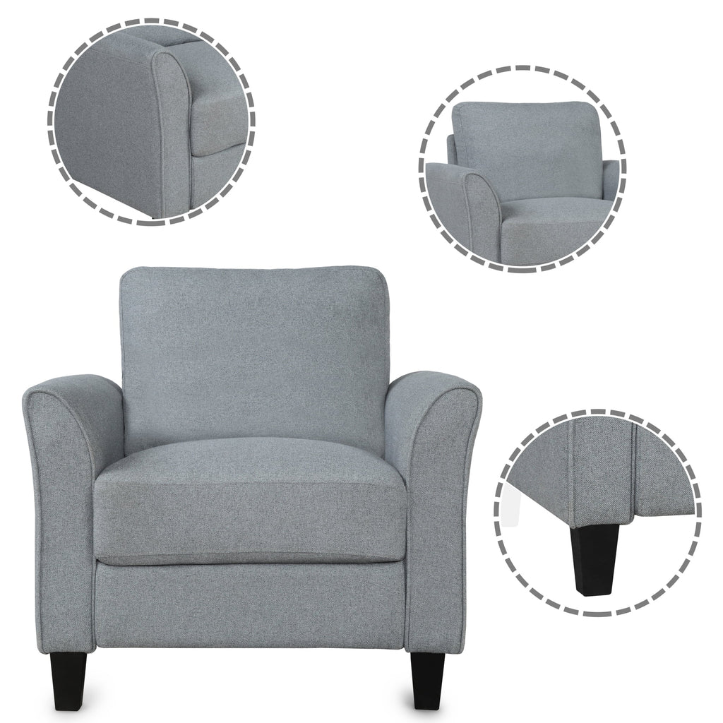 Gray Chair and 3-Seat Sofa I776625