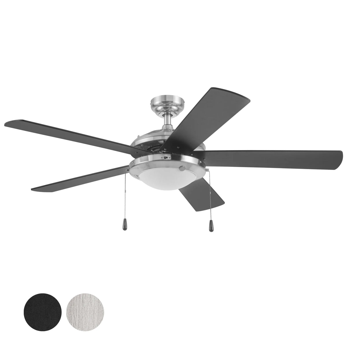 52" Satin Nickel Ceiling Fan with Light D551225