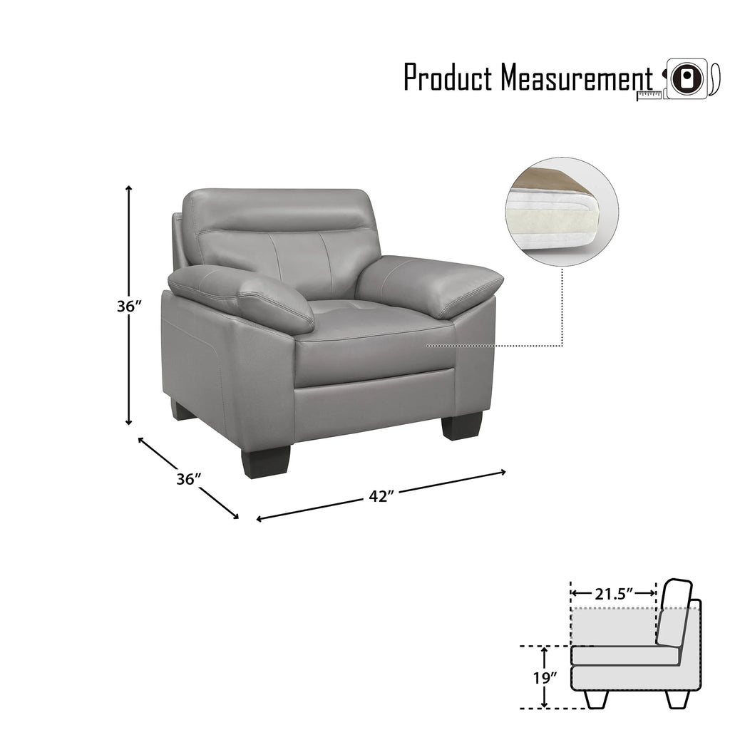Gray Leather Upholstered Chair W32355