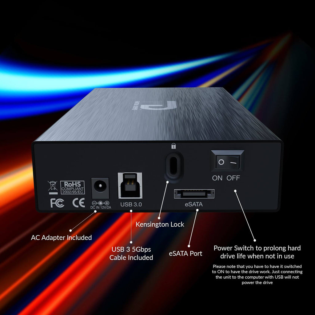 10TB 7200RPM USB3.0/eSATA Aluminum External Hard Drive O898