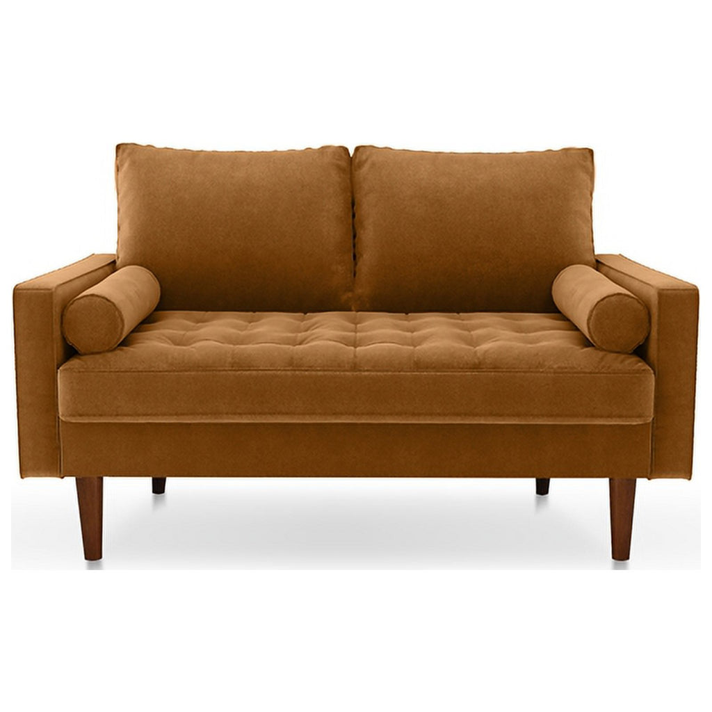 Ginger Brown Velvet Loveseat D727978