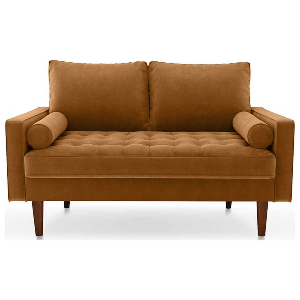 Ginger Brown Velvet Loveseat D727978
