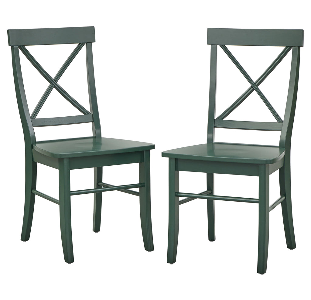 Set of 2 Dark Green Dining Chair L87910