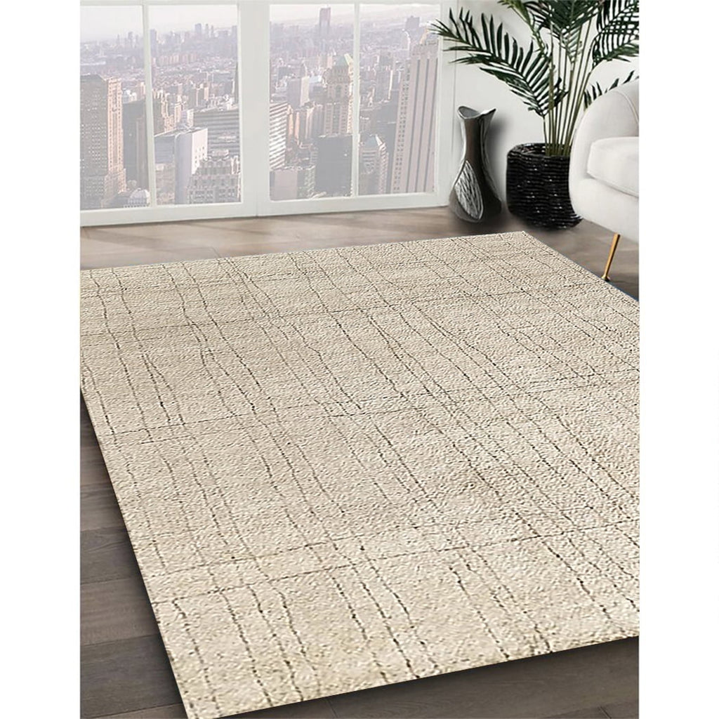 Wheat Beige Solid Rectangle Area Rug R107