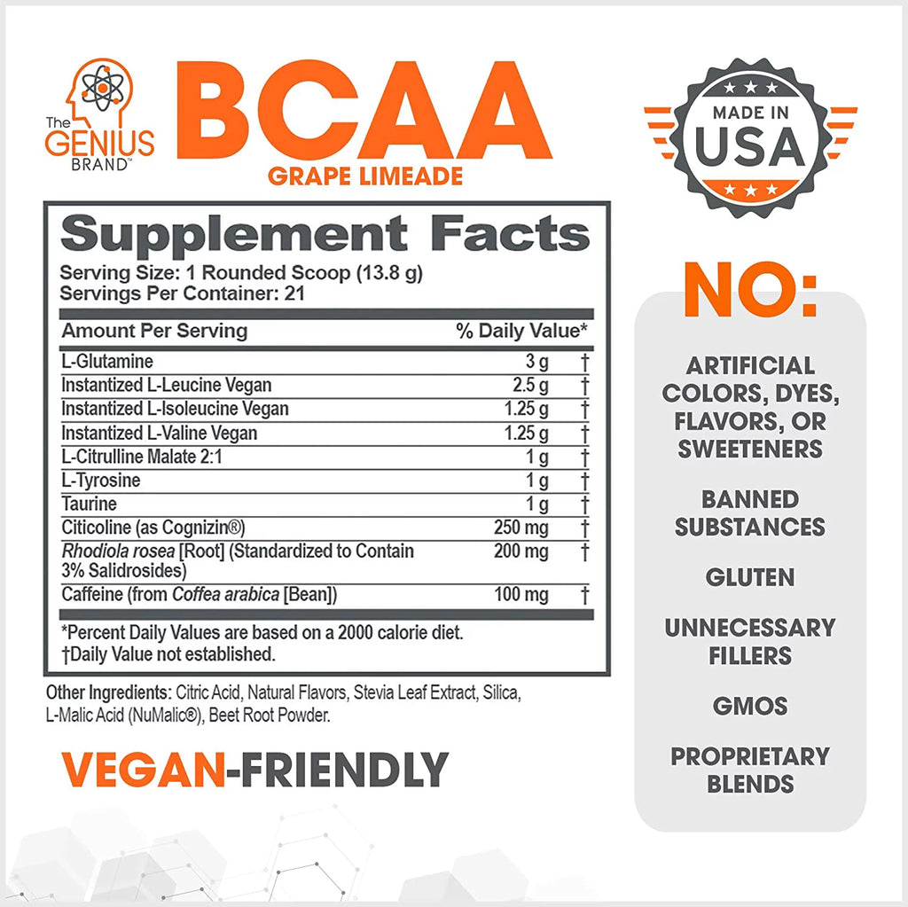 BCAA Powder Grape Limeade Vegan G64561