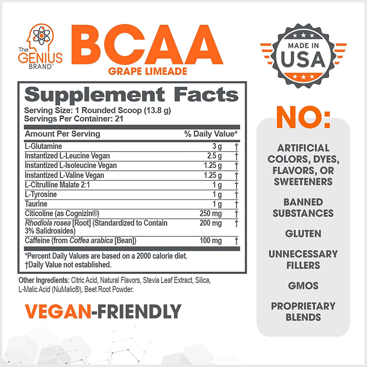 BCAA Powder Grape Limeade Vegan G64561