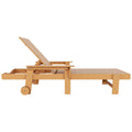 Teak All Weather Poly Chaise Lounge with Arms & Wheels Set Of 2 Q914