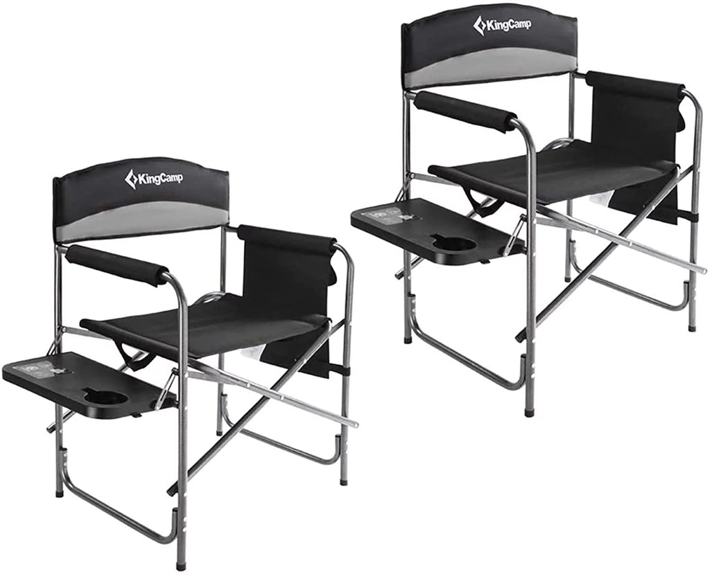 Padded Outdoor Chair with Table and Pockets, Black/Grey 2 Pack R401562