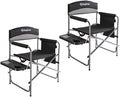 Padded Outdoor Chair with Table and Pockets, Black/Grey 2 Pack R401562