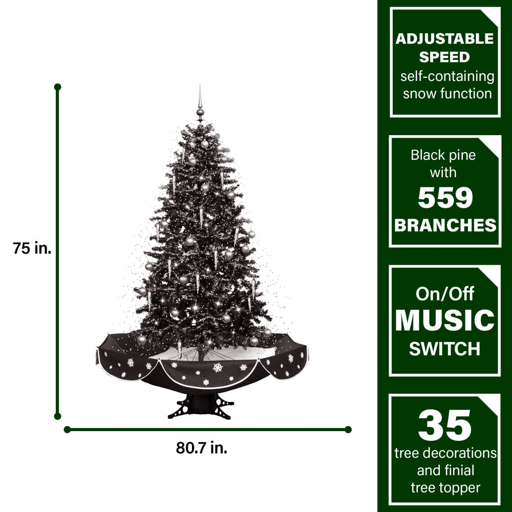 White Prelit LED Musical Christmas Tree with Umbrella Base N120382