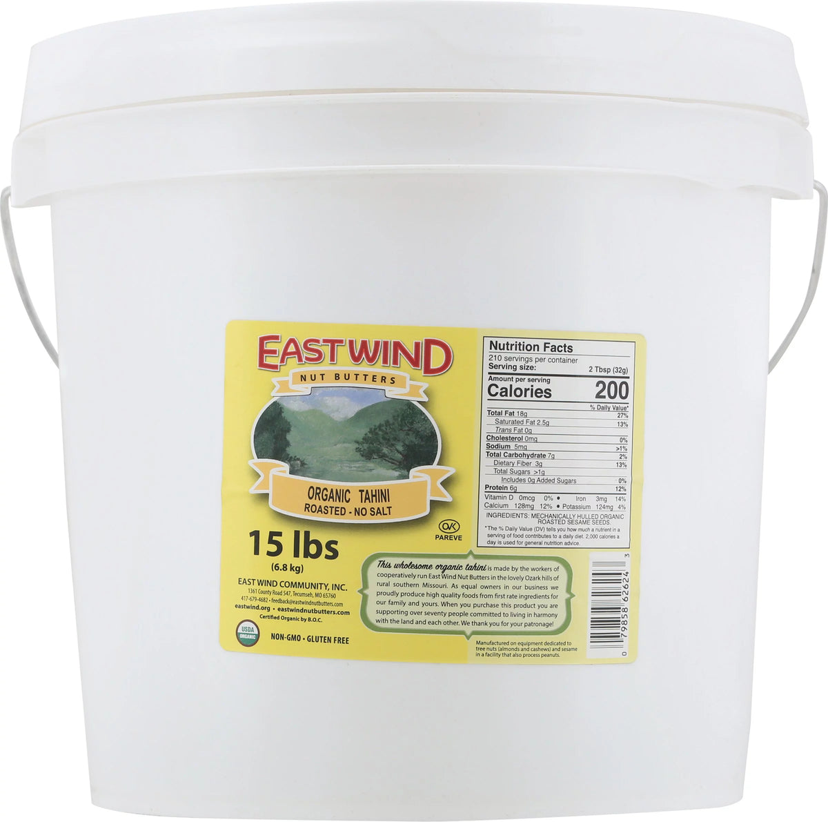 100% Roasted Sesame No Salt Tahini 15 lb U578