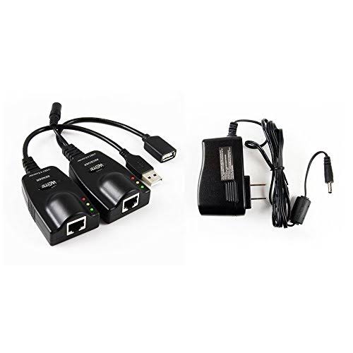 USB 2.0 Extender to RJ45 Over Cat5/5E/6 Connection Up to 100 Meter/328 ft Ethernet Extension Cable Type A Male to A Female W308