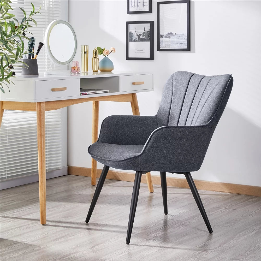 Gray Upholstered Fabric Wingback Armchair W1979