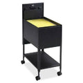 Black Steel Rolling File Cart with Lockable Drawers M254