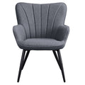 Gray Upholstered Fabric Wingback Armchair W1979