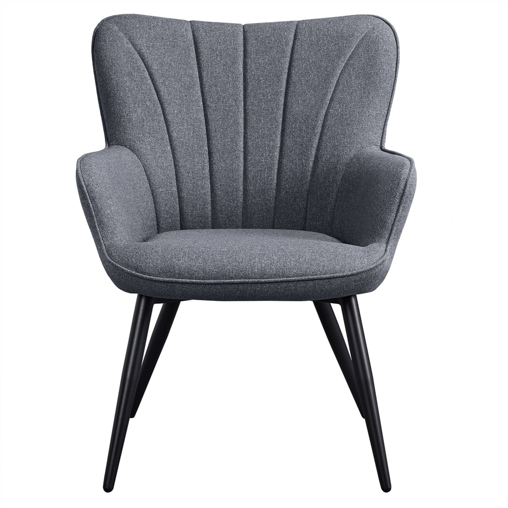 Gray Upholstered Fabric Wingback Armchair W1979
