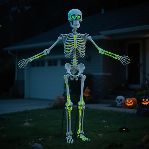 5.4Ft Posable Skeleton with Glowing Eyes H40310