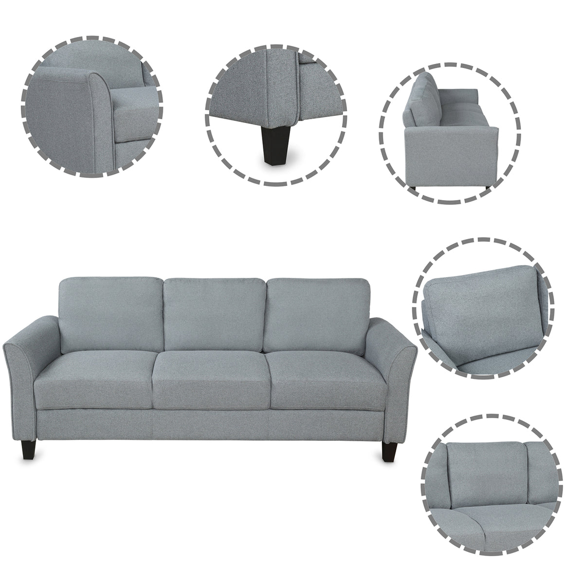Gray Chair and 3-Seat Sofa I776625