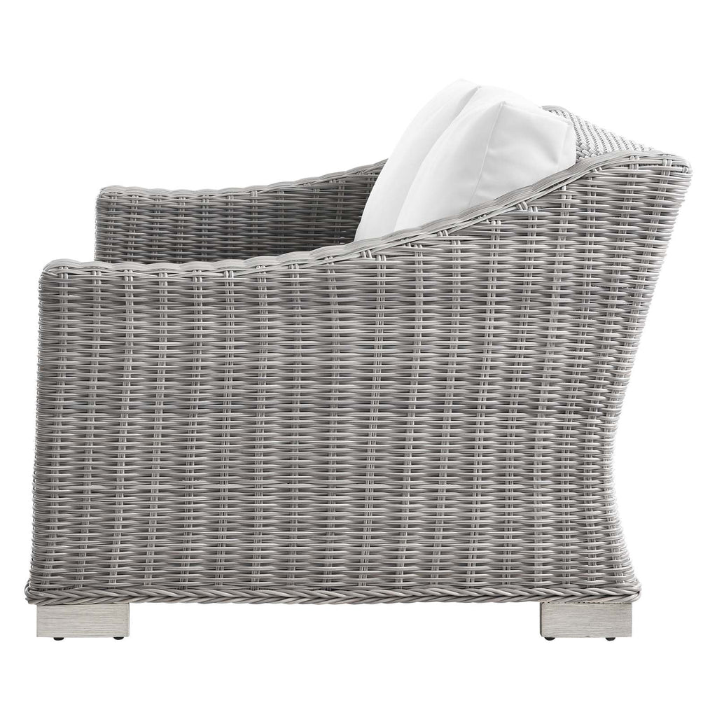 Light Grey Rattan Loveseat Sofa B977