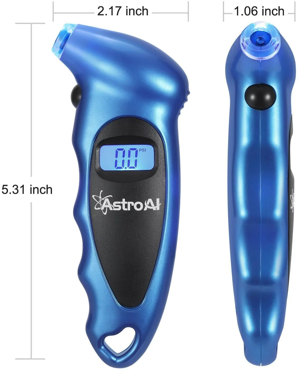 Tire Pressure Gauge, Digital Tester, Blue, 0-150 PSI Y94524