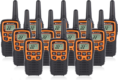 22 Channel FRS Walkie Talkie Two-Way Radio Orange/Black Pack of 6 Y90425