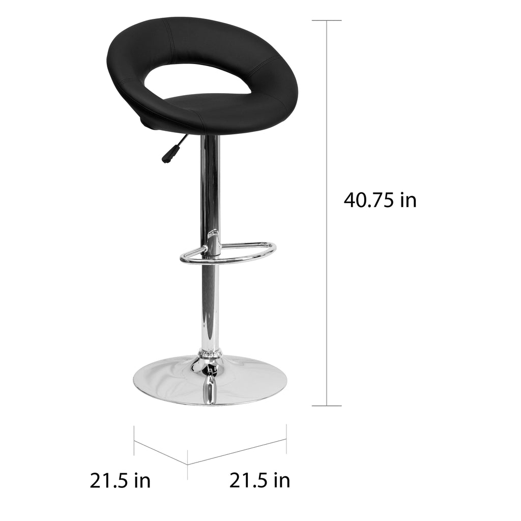 2 Pack Vinyl Adjustable Height Barstool D267963
